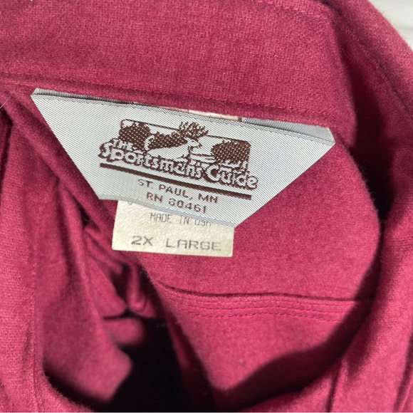 The Sportsman’s Guide Men’s Burgundy Vintage Flannel Shirt – 2X Large - Picture 11 of 13